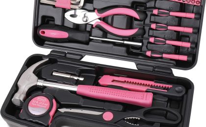 Empower Your DIY Projects with the Apollo Tools Pink 39-Piece Tool Set!