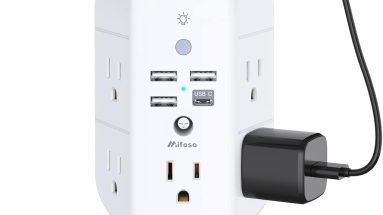 Maximize Your Space: The Ultimate Wall Outlet Extender with Shelf & Night Light!